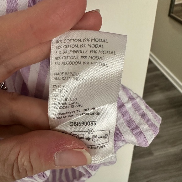 Anthropologie Maeve Lavender Striped Button-Down Shirt size S - Picture 9 of 10